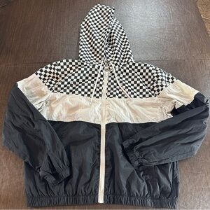 Checkered Flag Full Zip Windbreaker Indy 500 Sz L (11-13)